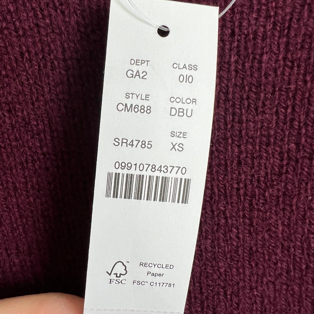 J.Crew Womens Oversized XS Lambswool Short Sleeve Crewneck Sweater Burgundy - Picture 6 of 10
